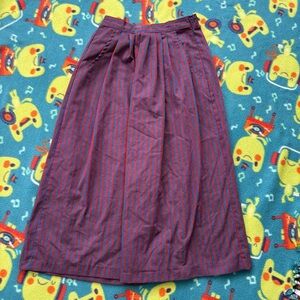 American Vintage Purple, blue, pink, brown Striped A-Line Skirt, size small